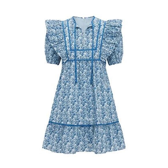 HYACINTH HOUSE Blue Floral Rosaleigh Mini Dress Size XL NWT - Picture 7 of 7